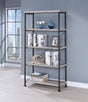 Analiese 4-Shelf Bookcase Grey Driftwood front angle