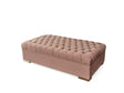Emma Pink Velvet Rectangle Ottoman front angle view