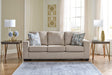 Deltona queen sleeper sofa in parchment polyester, front angle