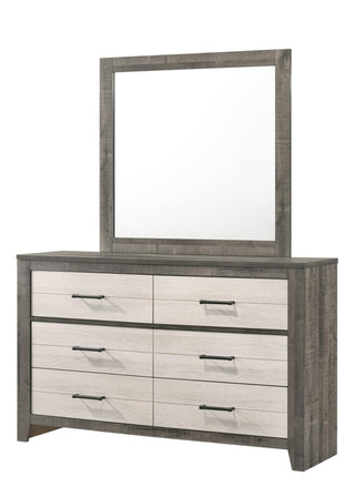 Rhett Dresser brown and cream modern wood with 6 spacious drawers front view
