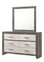 Rhett Dresser brown and cream modern wood with 6 spacious drawers front view