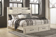 Cambeck Whitewash King Panel Storage Bed front view