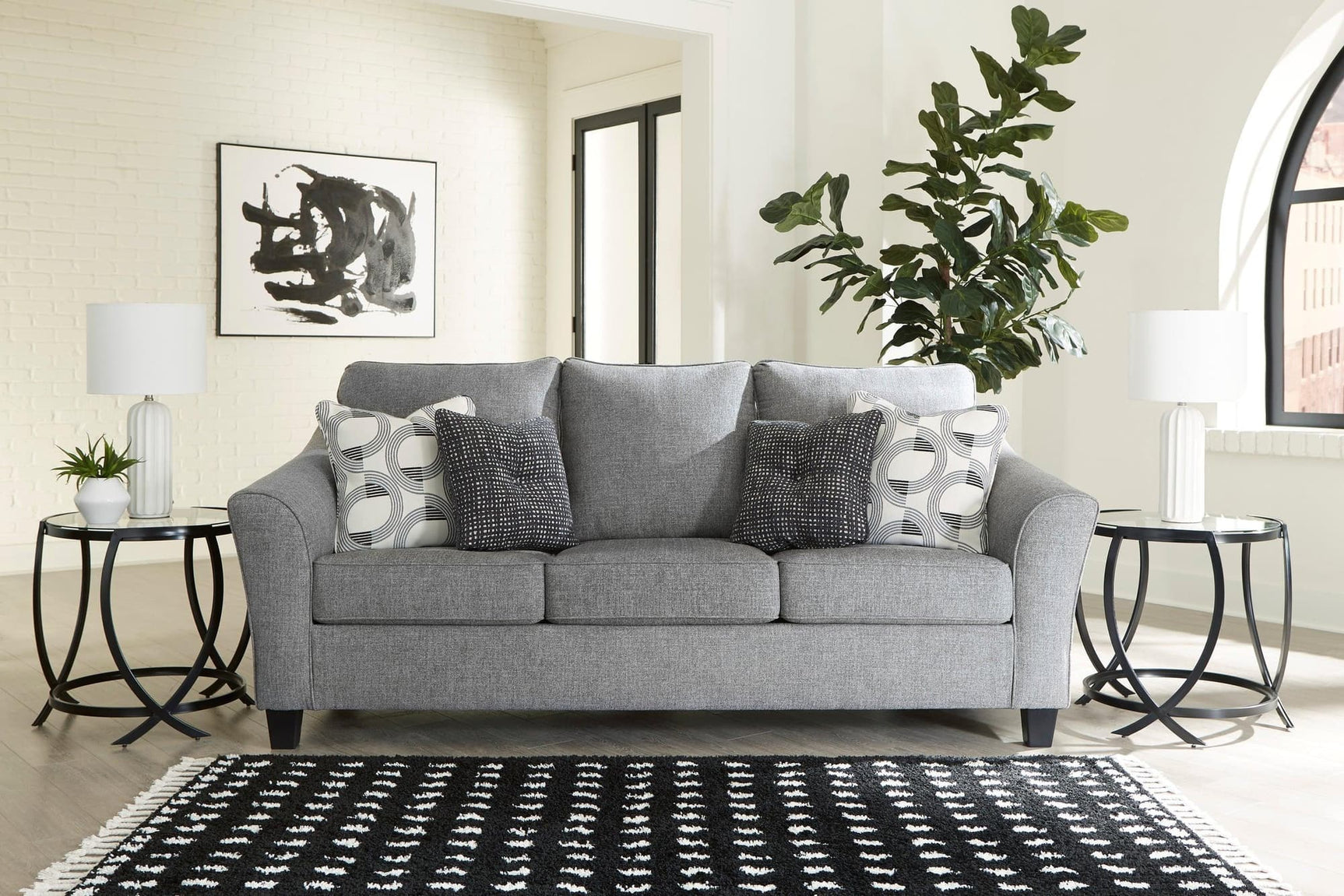 Ashley 5190339 Queen Sofa Sleeper in smoke fabric - front view