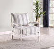 Blanchett Accent Chair white with navy stripes front view