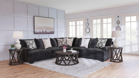 Ashley 596-03 Oversized Charcoal Sectional Sofa front view
