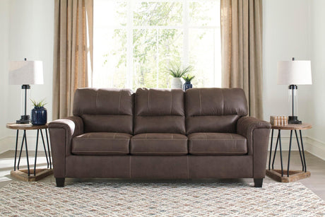 Ashley 9400339 queen sofa sleeper in chestnut, front view