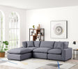Sky Charcoal Linen Modular Sectional sofa front view