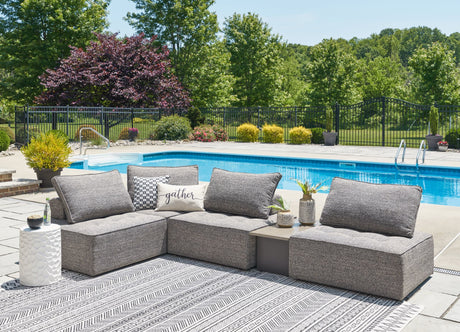 Bree Zee Brown 5-Piece Outdoor Sectional angled seating view