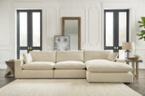elyza linen chenille sectional sofa main front view