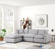 Sky Gray Linen Modular Sectional Sofa main view