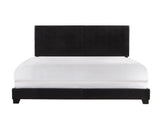 Erin Black PU Faux Leather Upholstered King Bed front angle