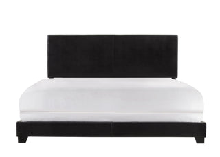 Erin Black PU Faux Leather Upholstered King Bed front angle