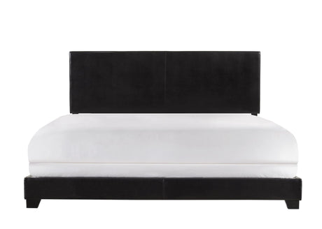 Erin Black PU Faux Leather Upholstered King Bed front angle