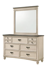 Sawyer dresser cream brown modern wood metal 7 drawers front view