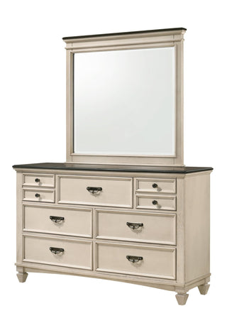 Sawyer dresser cream brown modern wood metal 7 drawers front view