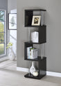 Baxter 4-Shelf Bookcase Black and Chrome front view
