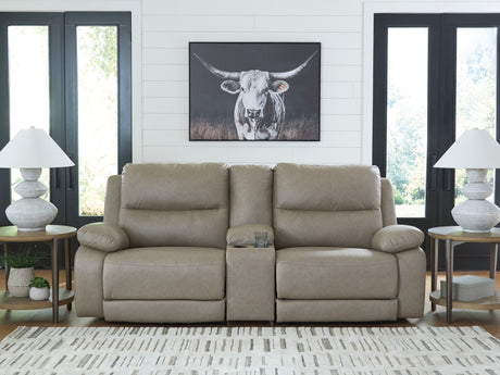 Narwhal Place Pebble Faux Leather 3-Piece Power Reclining Sectional front view