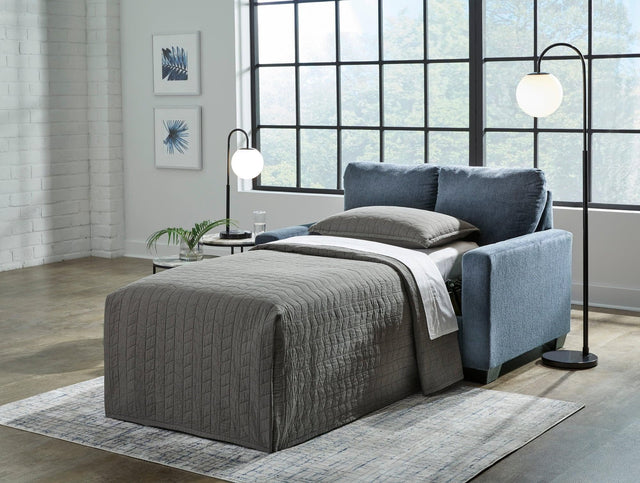 Ashley 5360437 Navy Twin Sofa Sleeper front view