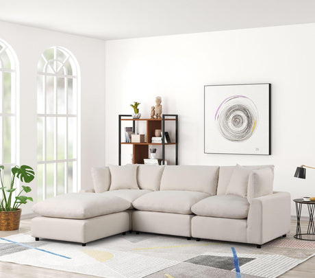 Sky Sand Linen Modular Sectional Sofa main front view