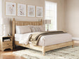 Aleaport Warm Brown King Panel Bed front view