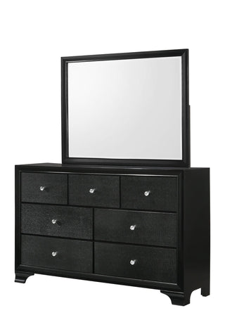 Micah dark finish dresser with 7 drawers front view