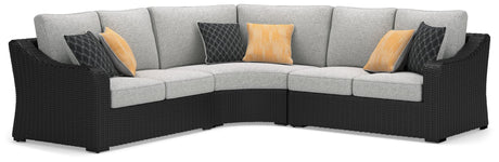 Beachcroft Black 3-Piece Outdoor Sectional front view