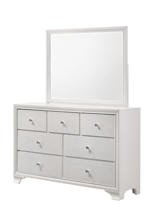 Lyssa Glam Frost Dresser front view with drawers closed