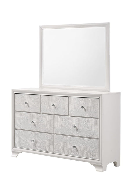 Lyssa Glam Frost Dresser front view with drawers closed