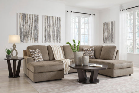 Ashley 294-03 sectional sofa front view in Briar color