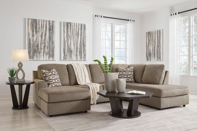 Ashley 294-03 sectional sofa front view in Briar color