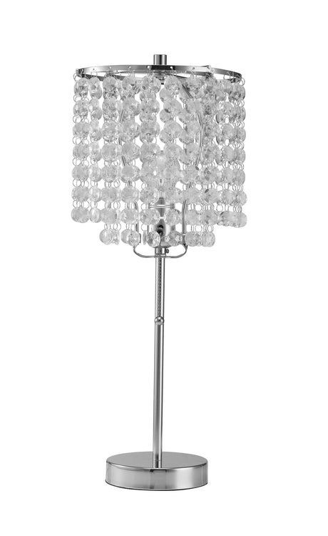 Ore International Chrome Metal Acrylic Table Lamp 19" front view
