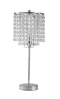 Ore International Chrome Metal Acrylic Table Lamp 19" front view