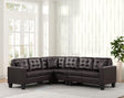 Logan Espresso sectional sofa front angled view