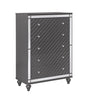Refino Chest Gray, 5 Drawers Front View
