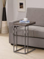 Pedro Expandable Top Accent Table weathered grey and black front view