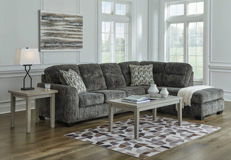 Ashley 505-04 sectional sofa in gunmetal main view