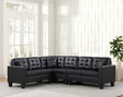 Logan PU black sectional sofa main front view
