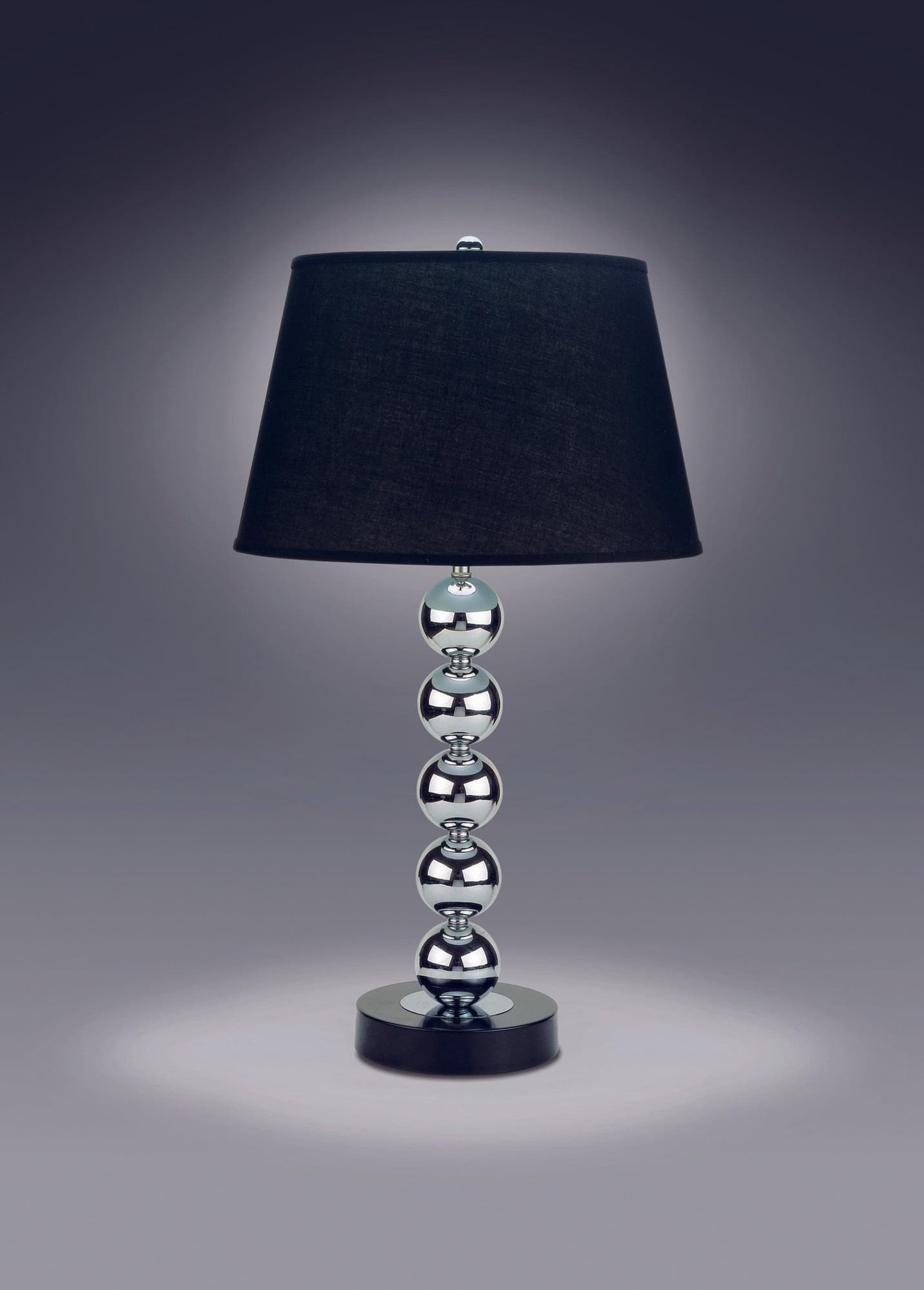 Corded Crystal Modern Table Lamp with crystal base from a front angle