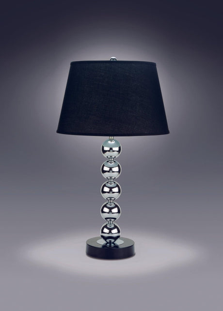 Corded Crystal Modern Table Lamp with crystal base from a front angle