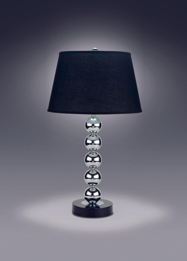 Corded Crystal Modern Table Lamp with crystal base from a front angle