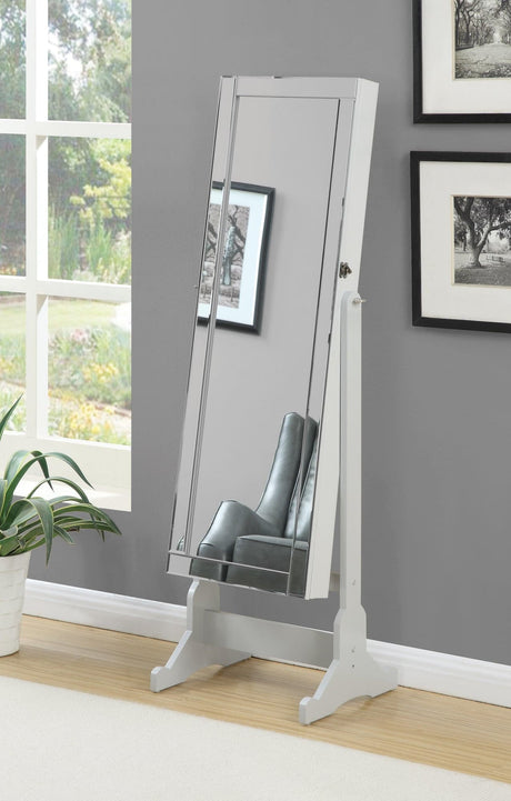 Yvonne Dove Grey Jewelry Cheval Mirror front angle