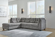 main view of Marleton gray microfiber sectional with chaise