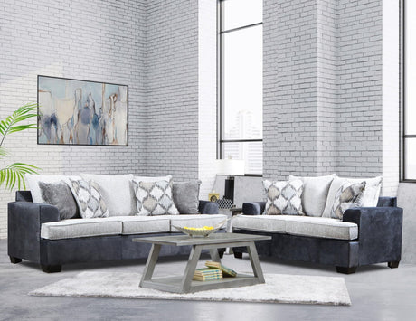 Goin Charcoal living room set main view showing sofa and loveseat