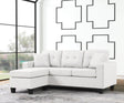 Cris S reversible sectional sofa in sand linen main view from front angle