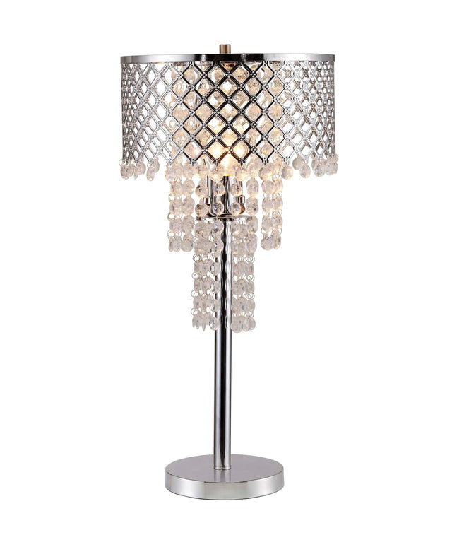 Vantassel Crystal on Mesh Glass Table Lamp front view