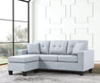 Cris Light Gray Linen Reversible Sectional sofa main view showing chaise orientation