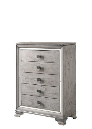 Vail gray chest angled view showing black crystal accents