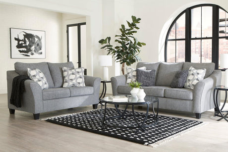 Ashley 519-03 Sofa and Loveseat set in smoke color, front view