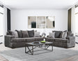 Flow Charcoal fabric sofa and loveseat set main view