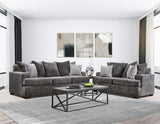 Flow Charcoal fabric sofa and loveseat set main view